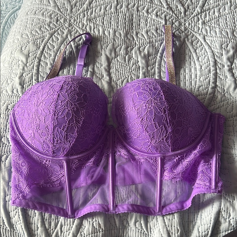 Victoria’s Secret Purple Lace Bustier Bra